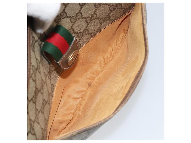 Borsa Sherry Line GG Supreme Web di GUCCI in PVC beige e oro 89 02 032 Auth 169092 D'oro - vista 23
