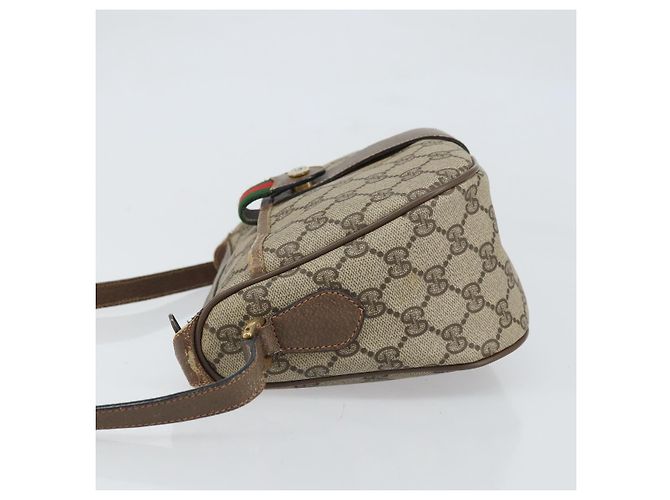 Borsa Sherry Line GG Supreme Web di GUCCI in PVC beige e oro 89 02 032 Auth 169092 D'oro - vista 4
