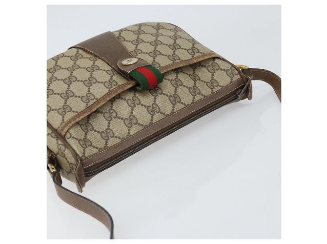Borsa Sherry Line GG Supreme Web di GUCCI in PVC beige e oro 89 02 032 Auth 169092 D'oro - vista 6