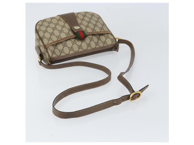 Borsa Sherry Line GG Supreme Web di GUCCI in PVC beige e oro 89 02 032 Auth 169092 D'oro - vista 7