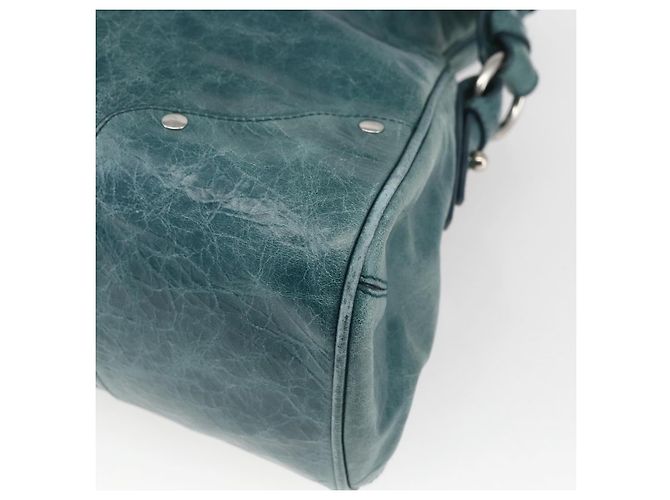 BALLY Borsa a Mano in Pelle 2 vie Verde Argento Auth 165100 - vista 17