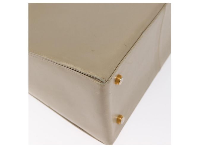 Borsa a mano Gancini in pelle beige e oro Auth 170123 di Salvatore Ferragamo - vista 15