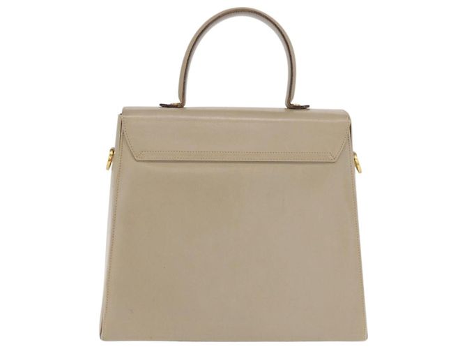 Borsa a mano Gancini in pelle beige e oro Auth 170123 di Salvatore Ferragamo - vista 2