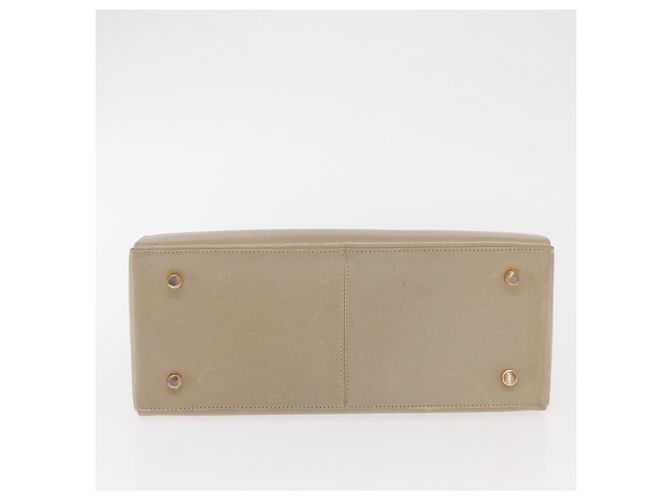 Borsa a mano Gancini in pelle beige e oro Auth 170123 di Salvatore Ferragamo - vista 5