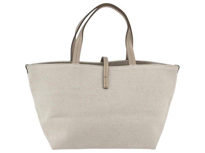 Borsa a mano Salvatore Ferragamo in tela beige oro Auth 169508 - vista 2