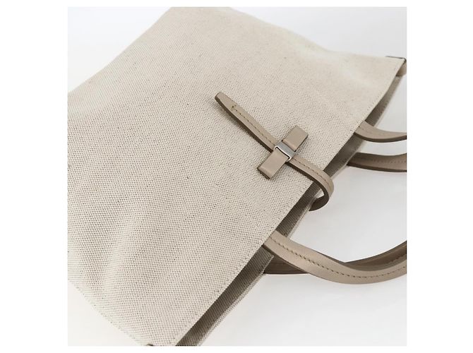 Borsa a mano Salvatore Ferragamo in tela beige oro Auth 169508 - vista 6