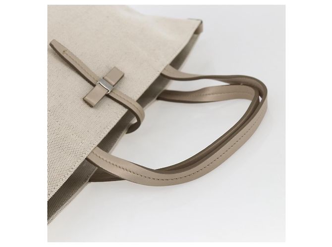 Borsa a mano Salvatore Ferragamo in tela beige oro Auth 169508 - vista 7