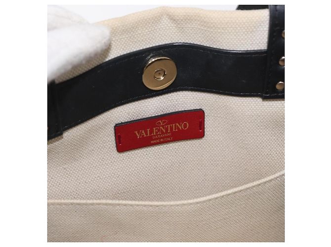 Borsa Tote Valentino in tela 2 in 1 Beige Oro Auth BA10106 - vista 11