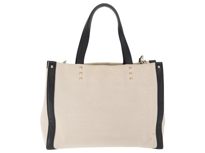 Borsa Tote Valentino in tela 2 in 1 Beige Oro Auth BA10106 - vista 2
