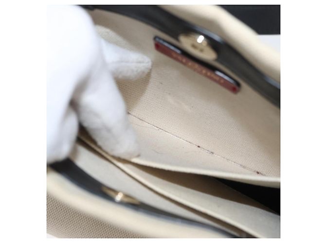 Borsa Tote Valentino in tela 2 in 1 Beige Oro Auth BA10106 - vista 21