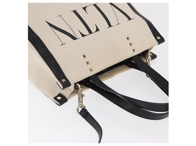 Borsa Tote Valentino in tela 2 in 1 Beige Oro Auth BA10106 - vista 7