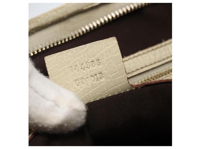 Borsa a Spalla Gucci GG Canvas Sherry Line Beige Oro 144388 Auth 163466 D'oro - vista 12