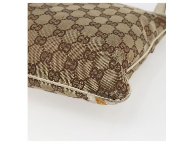 Borsa a Spalla Gucci GG Canvas Sherry Line Beige Oro 144388 Auth 163466 D'oro - vista 15