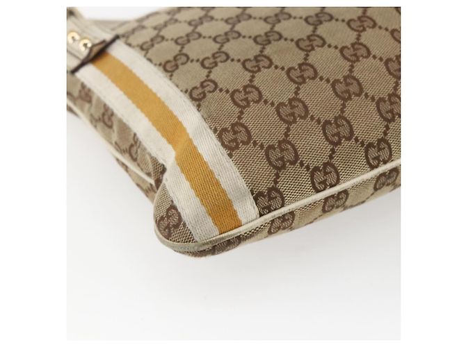 Borsa a Spalla Gucci GG Canvas Sherry Line Beige Oro 144388 Auth 163466 D'oro - vista 17