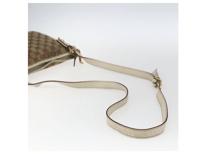 Borsa a Spalla Gucci GG Canvas Sherry Line Beige Oro 144388 Auth 163466 D'oro - vista 7