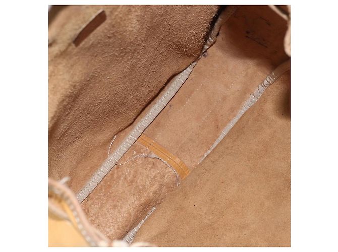 LOEWE Borsa a Spalla Anagram Pelle Beige Oro Auth 166705 D'oro - vista 12