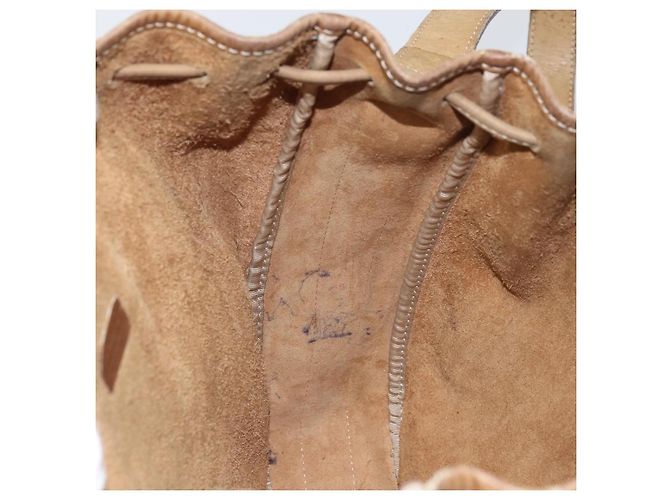 LOEWE Borsa a Spalla Anagram Pelle Beige Oro Auth 166705 D'oro - vista 17