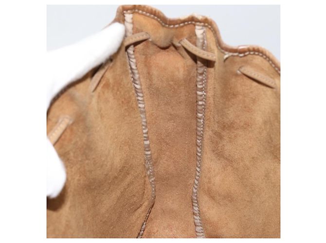 LOEWE Borsa a Spalla Anagram Pelle Beige Oro Auth 166705 D'oro - vista 18
