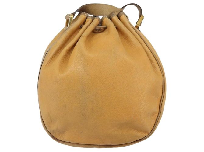 LOEWE Borsa a Spalla Anagram Pelle Beige Oro Auth 166705 D'oro - vista 2