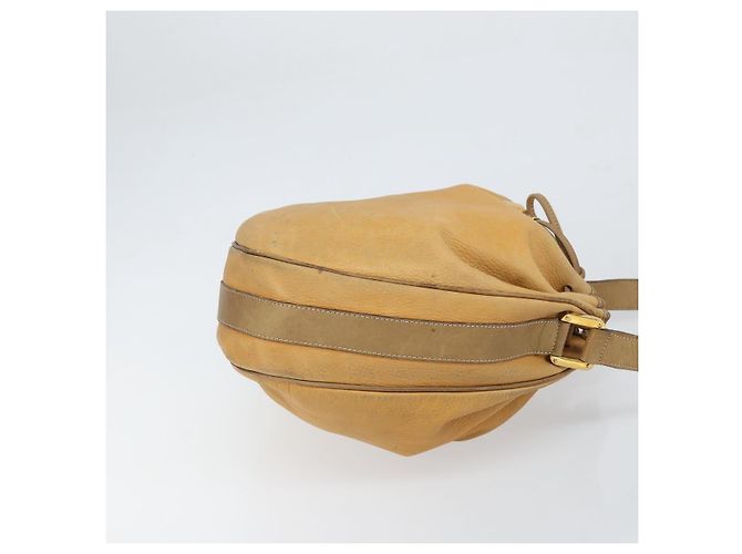 LOEWE Borsa a Spalla Anagram Pelle Beige Oro Auth 166705 D'oro - vista 3