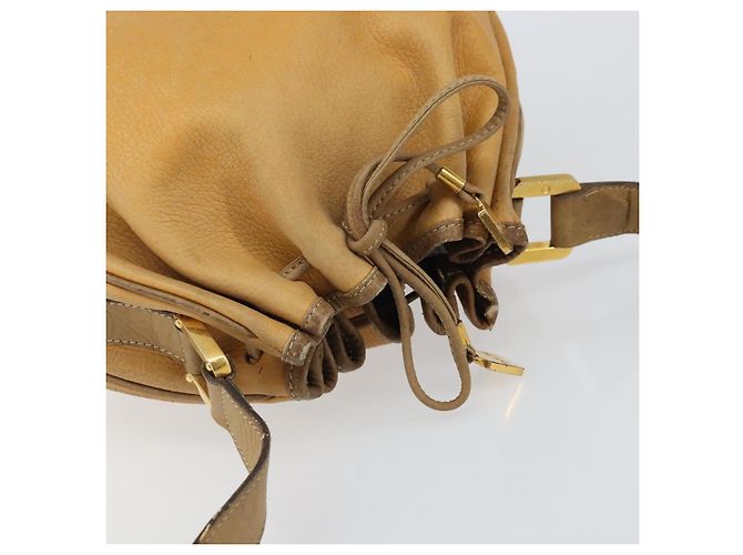 LOEWE Borsa a Spalla Anagram Pelle Beige Oro Auth 166705 D'oro - vista 6