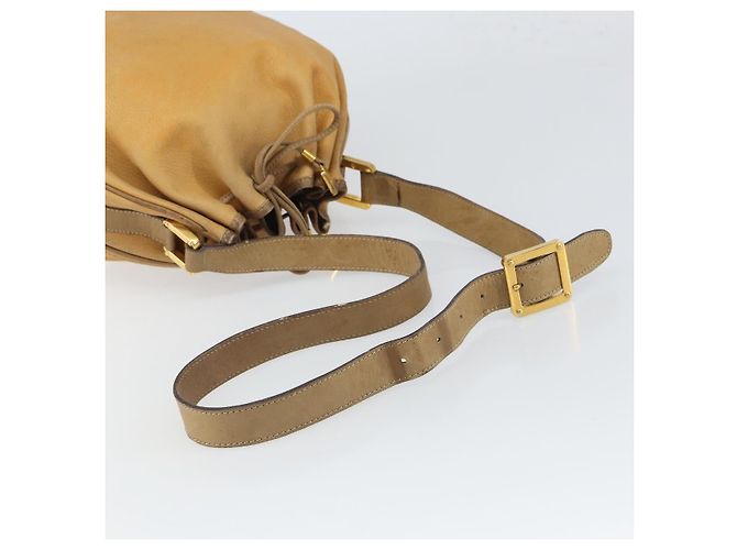 LOEWE Borsa a Spalla Anagram Pelle Beige Oro Auth 166705 D'oro - vista 7