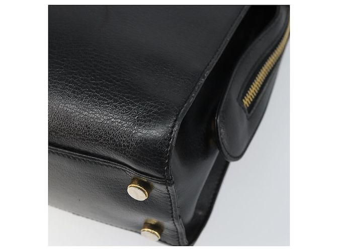 Borsa a Spalla Gancini in Pelle Salvatore Ferragamo 2 in 1 Nero Oro Auth 149910 - vista 17