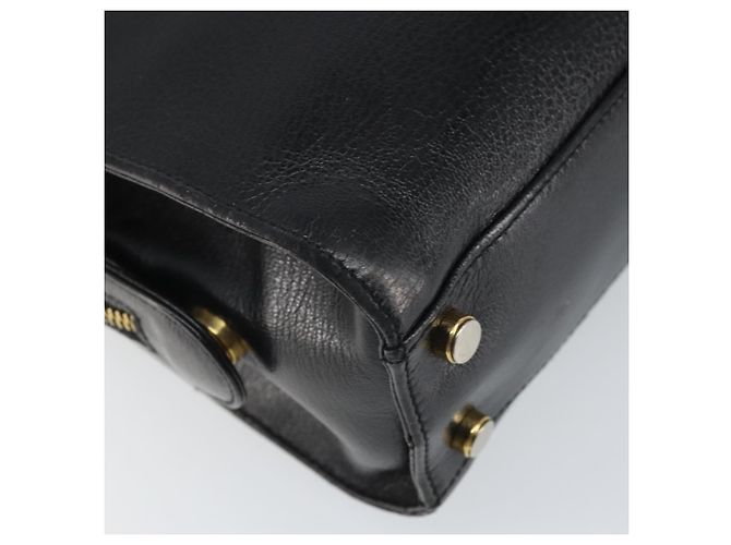 Borsa a Spalla Gancini in Pelle Salvatore Ferragamo 2 in 1 Nero Oro Auth 149910 - vista 18