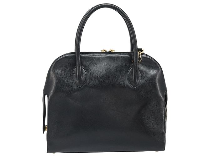 Borsa a Spalla Gancini in Pelle Salvatore Ferragamo 2 in 1 Nero Oro Auth 149910 - vista 2