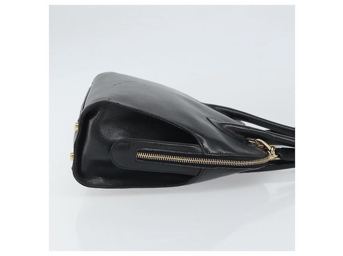 Borsa a Spalla Gancini in Pelle Salvatore Ferragamo 2 in 1 Nero Oro Auth 149910 - vista 3