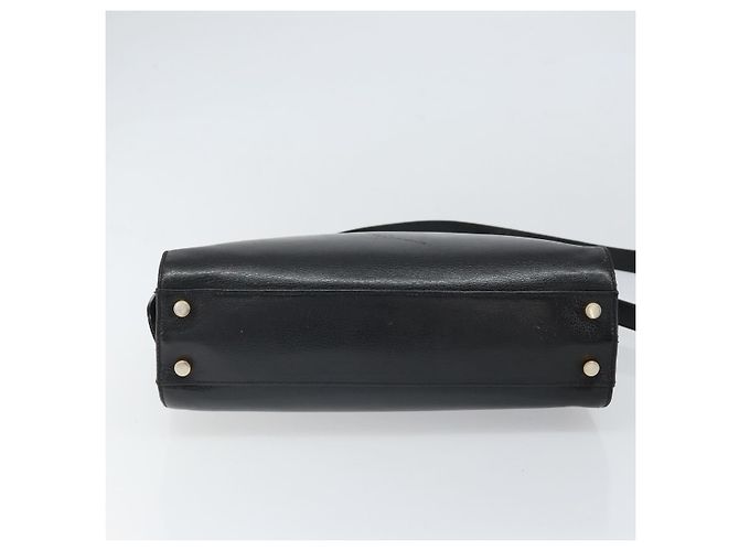 Borsa a Spalla Gancini in Pelle Salvatore Ferragamo 2 in 1 Nero Oro Auth 149910 - vista 5