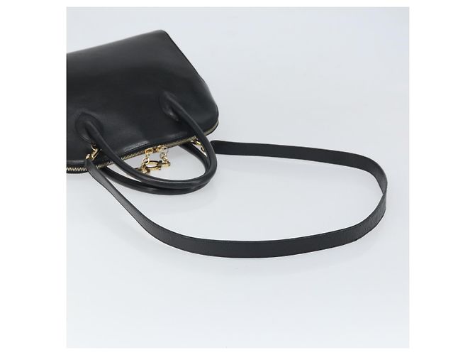 Borsa a Spalla Gancini in Pelle Salvatore Ferragamo 2 in 1 Nero Oro Auth 149910 - vista 8