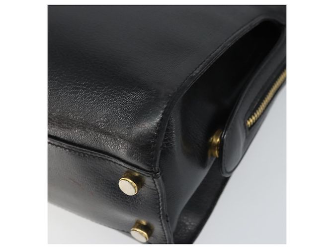 Borsa a Spalla Gancini in Pelle Salvatore Ferragamo 2 in 1 Nero Oro Auth 149910 - vista 9