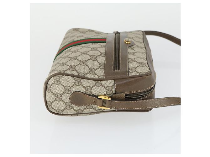 Gucci Borsa GG Supreme Web Sherry Line PVC Beige Oro 32 02 005 Auth 169059 D'oro - vista 3