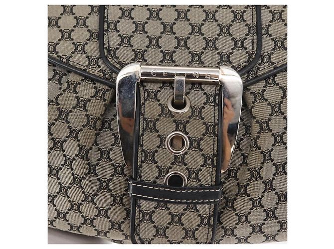 Céline CELINE Macadam Canvas Handtasche Beige Silber Auth ep13183 - Ansicht 17