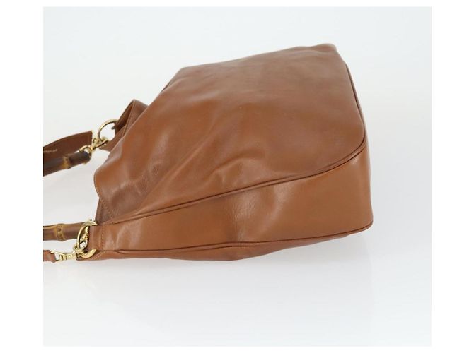 Borsa a Spalla in Pelle Gucci Bamboo 2way Marrone Oro 001 1781 1577 Auth th6578 D'oro - vista 4