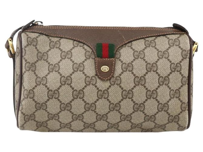 Bolso Sherry Line GG Supreme Web de GUCCI en PVC beige y dorado 89 02 018 Auth 170267 - vista 13