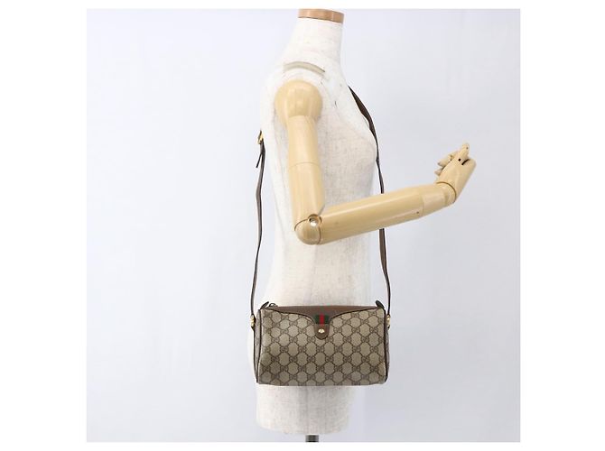 Bolso Sherry Line GG Supreme Web de GUCCI en PVC beige y dorado 89 02 018 Auth 170267 - vista 20