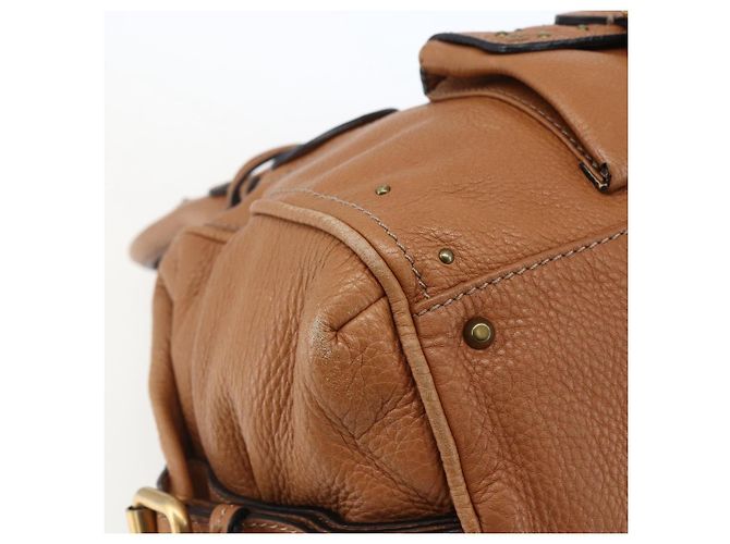 Chloé Borsa a mano Chloe Paddington in pelle marrone oro argento Auth BA9967V D'oro - vista 14