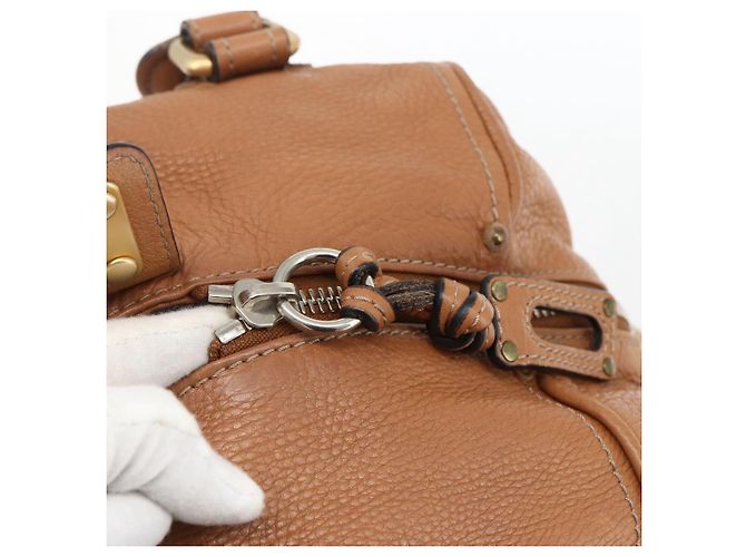 Chloé Borsa a mano Chloe Paddington in pelle marrone oro argento Auth BA9967V D'oro - vista 18