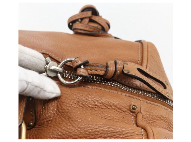 Chloé Borsa a mano Chloe Paddington in pelle marrone oro argento Auth BA9967V D'oro - vista 19