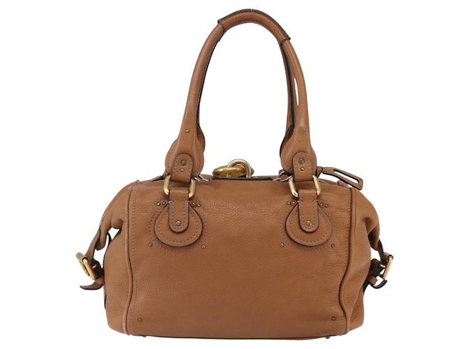 Chloé Borsa a mano Chloe Paddington in pelle marrone oro argento Auth BA9967V D'oro - vista 2
