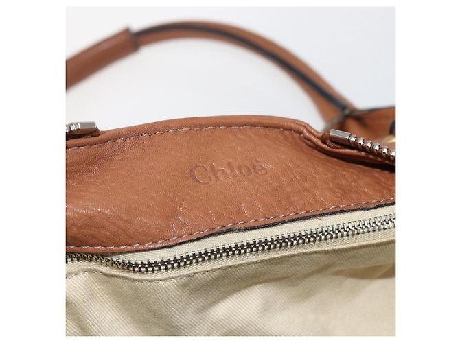 Chloé Borsa a mano Chloe Paddington in pelle marrone oro argento Auth BA9967V D'oro - vista 20