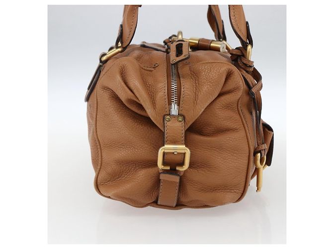 Chloé Borsa a mano Chloe Paddington in pelle marrone oro argento Auth BA9967V D'oro - vista 3