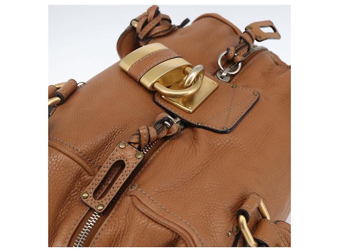 Chloé Borsa a mano Chloe Paddington in pelle marrone oro argento Auth BA9967V D'oro - vista 6