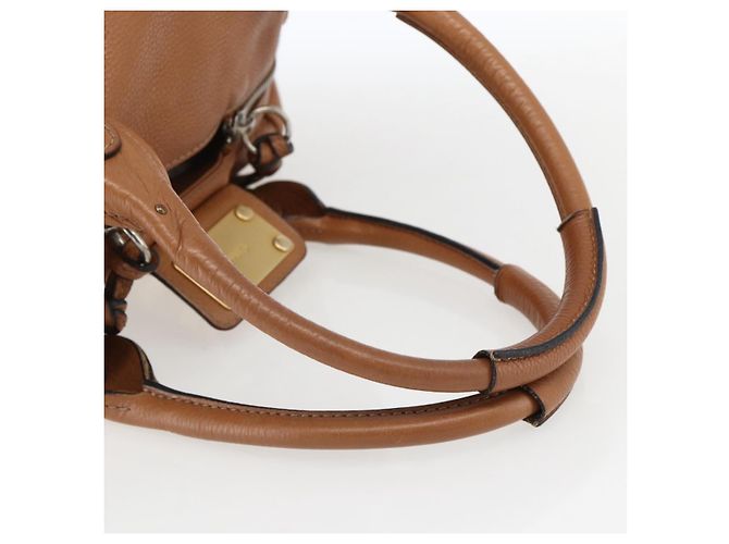 Chloé Borsa a mano Chloe Paddington in pelle marrone oro argento Auth BA9967V D'oro - vista 7