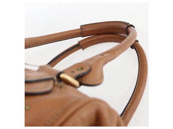 Chloé Borsa a mano Chloe Paddington in pelle marrone oro argento Auth BA9967V D'oro - vista 8