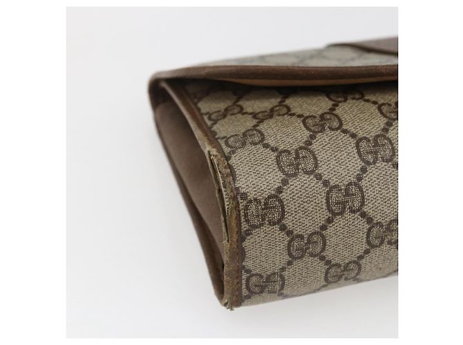 GUCCI GG Supreme Web Sherry Line Clutch Bag PVC Beige Oro 89 01 030 Auth 170517 - vista 14