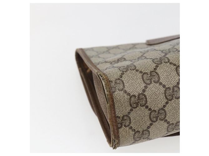 GUCCI GG Supreme Web Sherry Line Clutch Bag PVC Beige Oro 89 01 030 Auth 170517 - vista 16