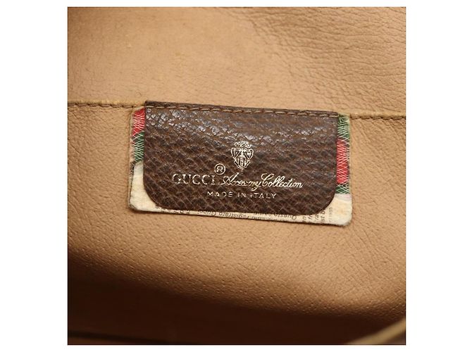 GUCCI GG Supreme Web Sherry Line Clutch Bag PVC Beige Oro 89 01 030 Auth 170517 - vista 17